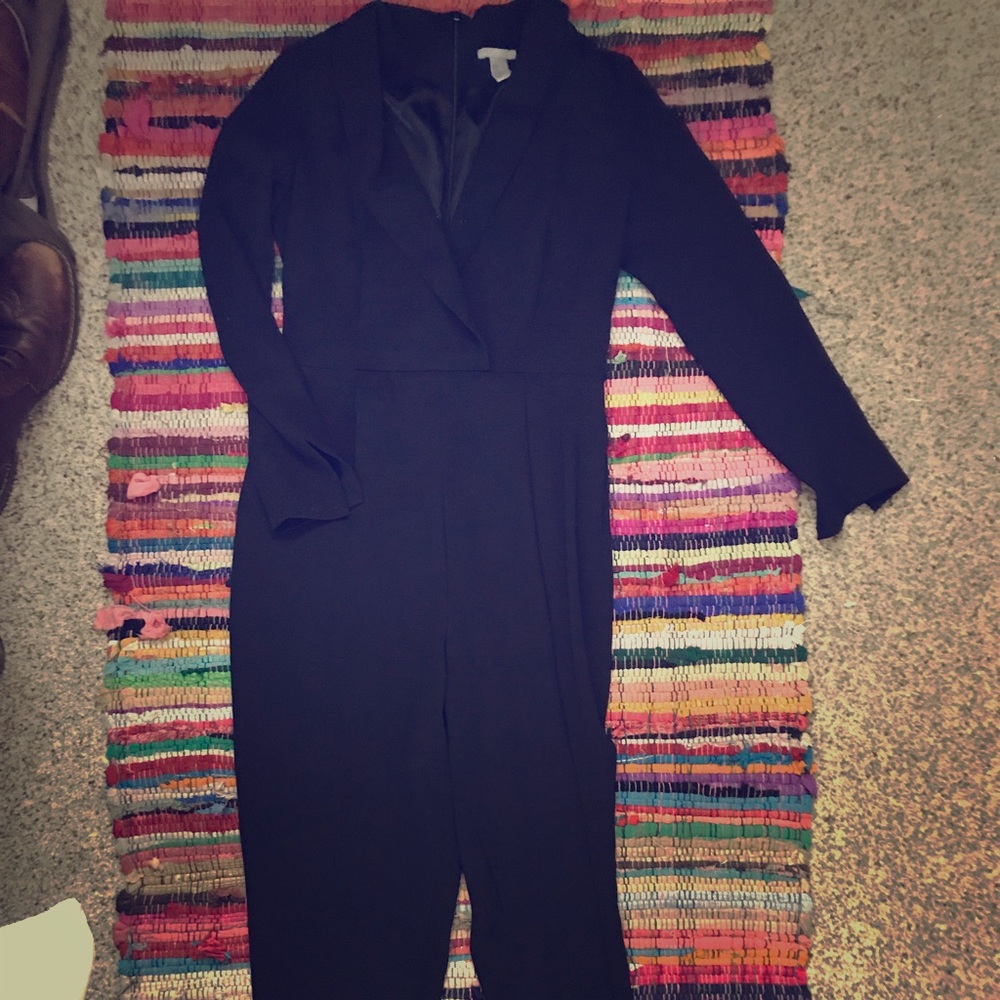 H&M black jumpsuit with pockets.